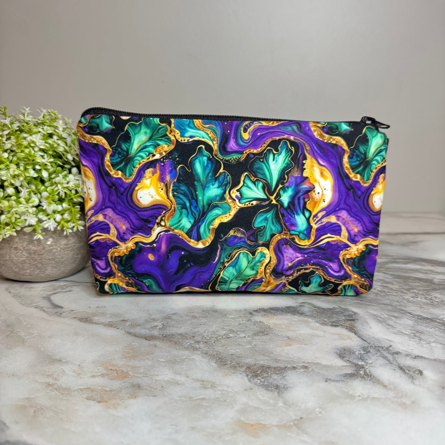 Pouch - Marble Purple Green MN