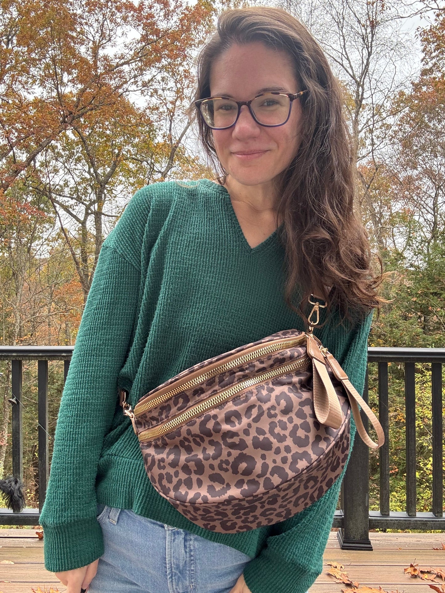 The Roni Nylon Crossbody - Animal Print Chocolate