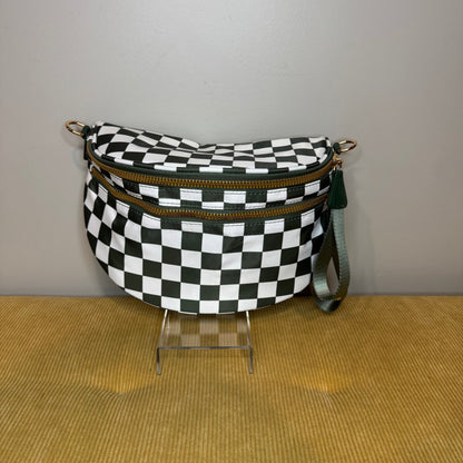 Roni - Checkered - Nylon Crossbody - Dark Green