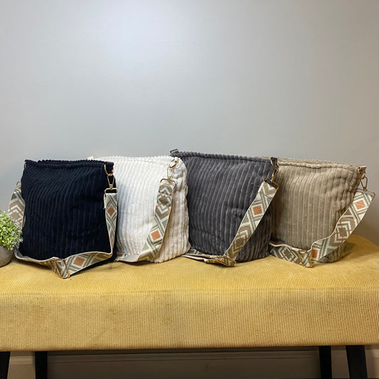 Willow - Corduroy Shopper Purse - PREORDER 7/16-7/19