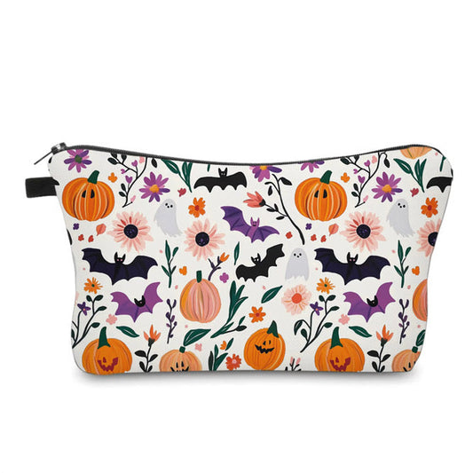 Pouch - Halloween - Bat Pumpkin Floral
