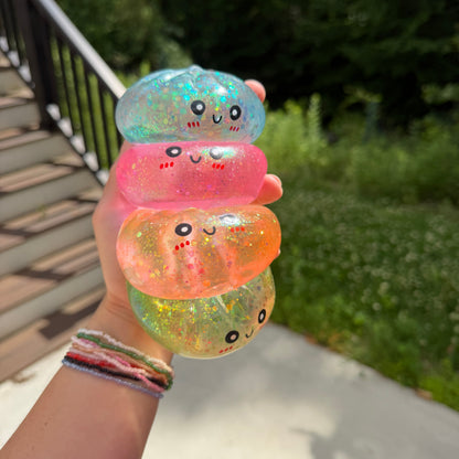 Squishy Toy - Viral Dumpling, Slow Rise Glitter #2 - Orange
