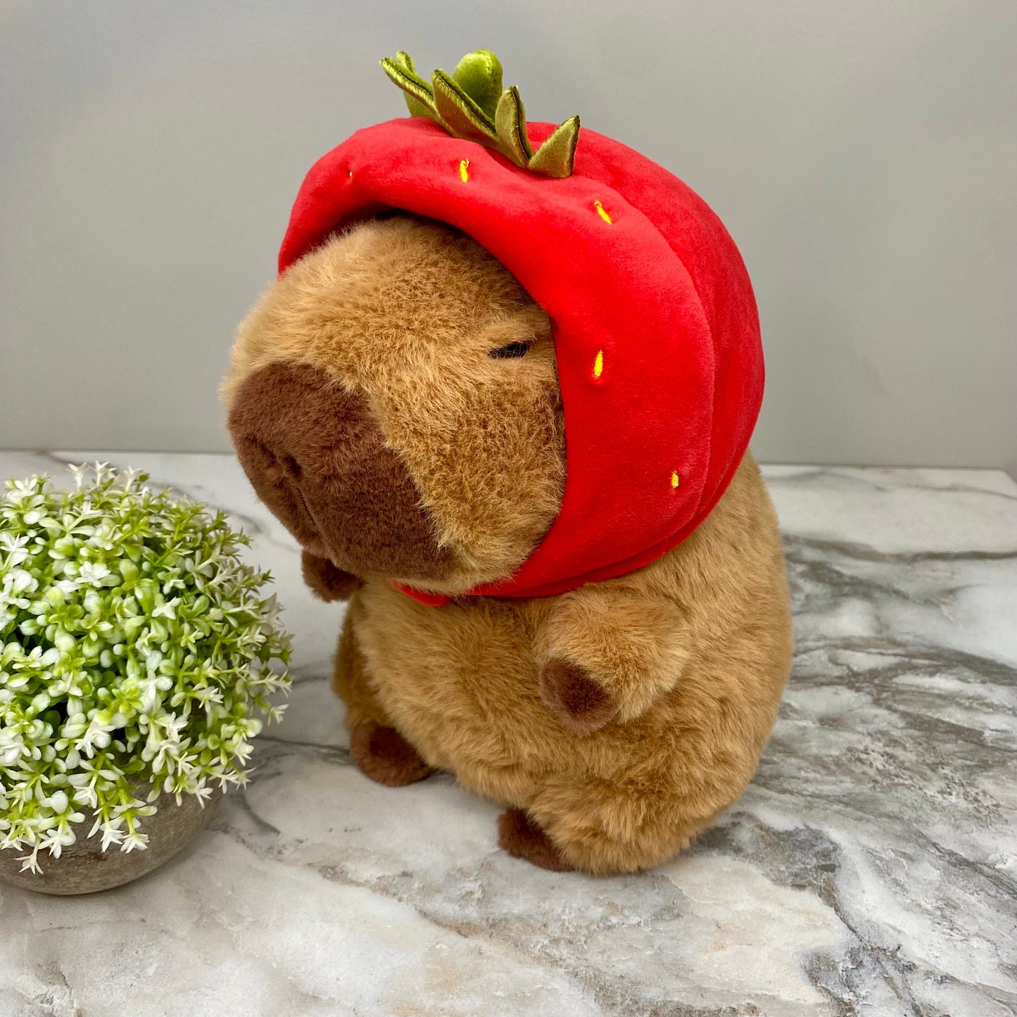 Plush Capybara Strawberry