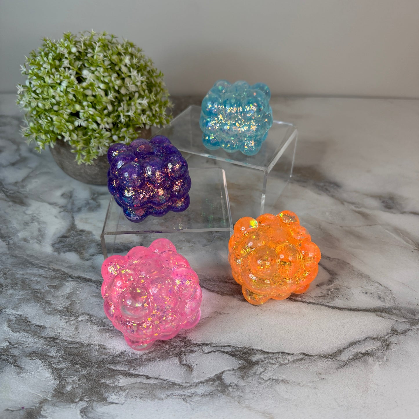 Squishy Toy - Smooth Cube, Glitter - PREORDER