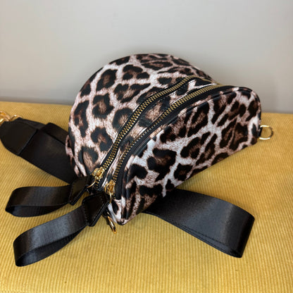 The Roni Nylon Crossbody - Larger Animal Print - PREORDER