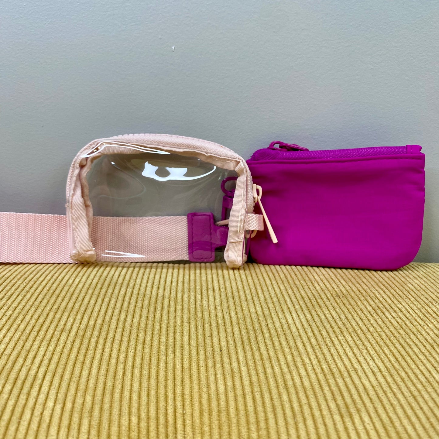 Nylon + Clear Wristlet Double Mini Pouch Set