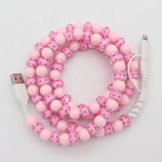 Charging Cord - Beaded - Clear Design