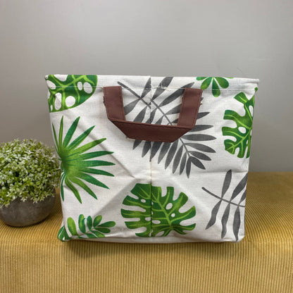 Pop Up Canvas Basket - Monstera Leaves