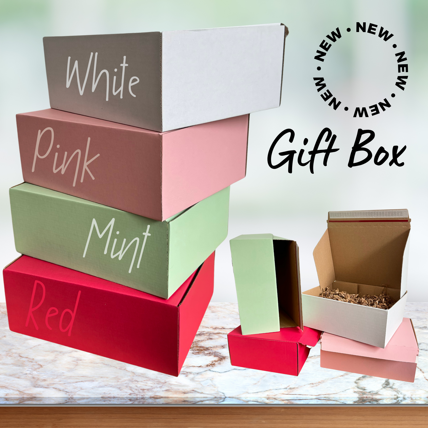 Gift Box with Crinkle Paper