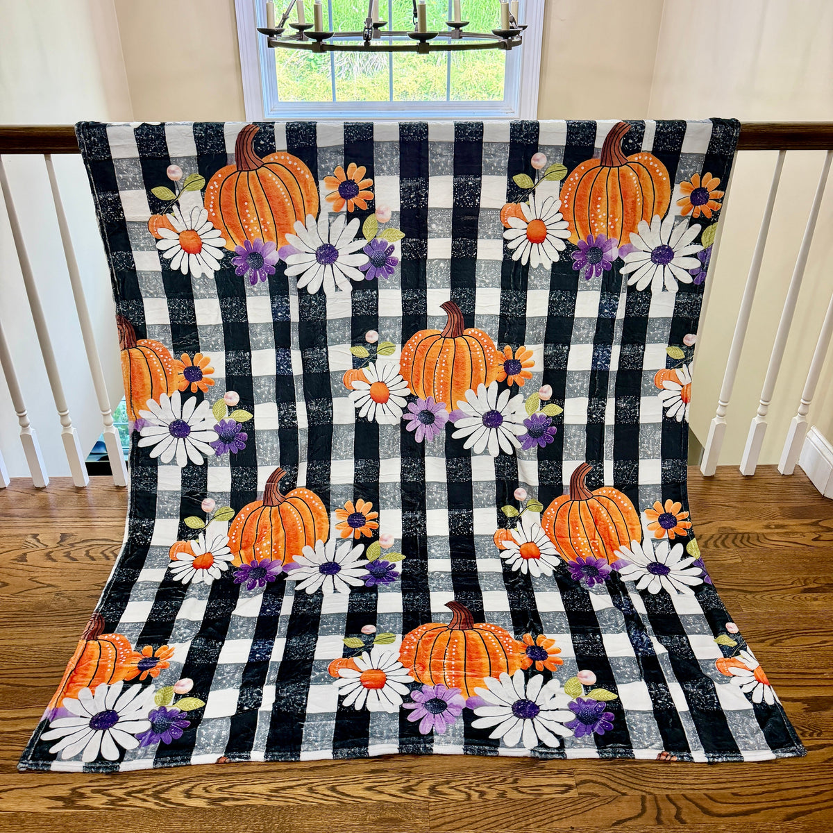 Blanket Halloween #37 - Plaid Pumpkin Floral - PREORDER ends 7/25