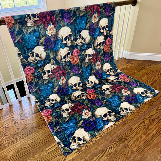 Blanket Halloween #9 - Floral Skull - PREORDER ends 7/25