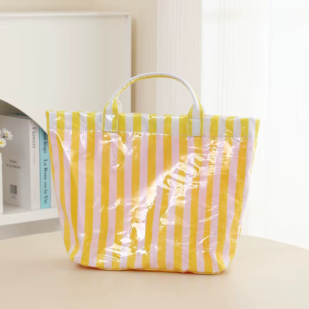 The April Vinyl Tote Bag - Stripes