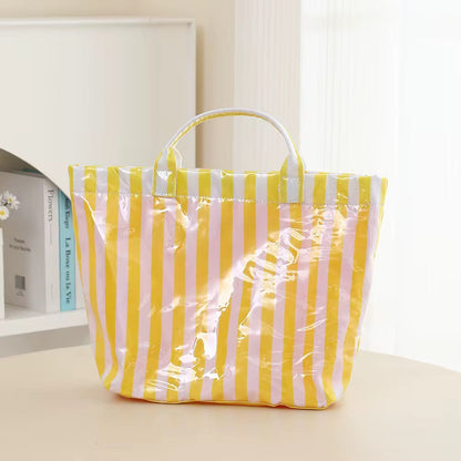 The April Vinyl Tote Bag - Stripes