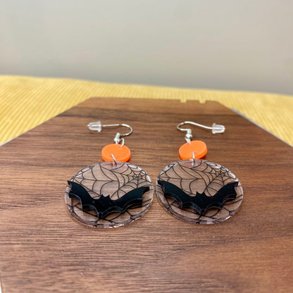 Dangle Earring - Acrylic - 3D Bat