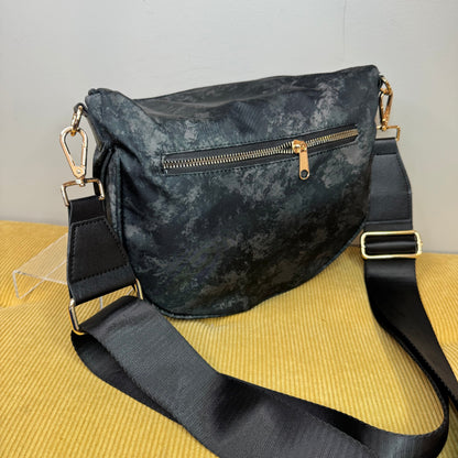 The Roni Nylon Crossbody - Dark Grey / Black Acid Wash