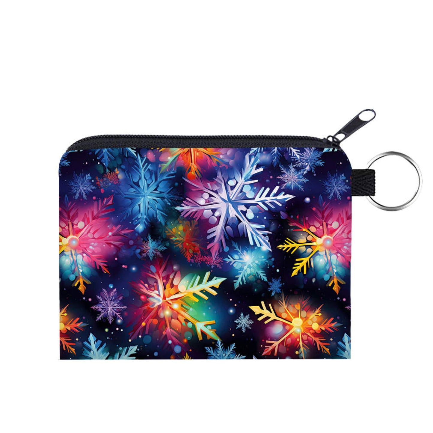 Mini Pouch - Bright Rainbow Snowflake