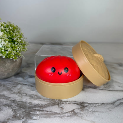 Squishy Toy - Viral Dumpling, Solid Red