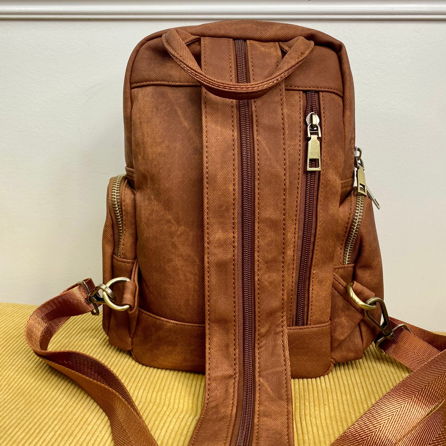 Sydney Denim 2-in-1 Sling + Backpack - Camel