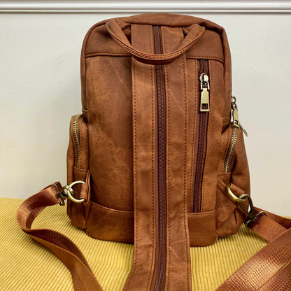 Sydney Denim 2-in-1 Sling + Backpack - Camel