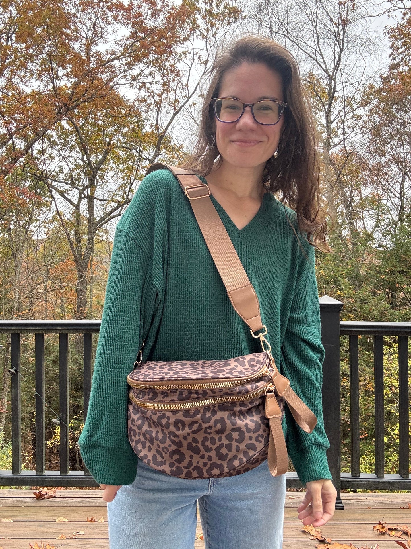 The Roni Nylon Crossbody - Animal Print Chocolate