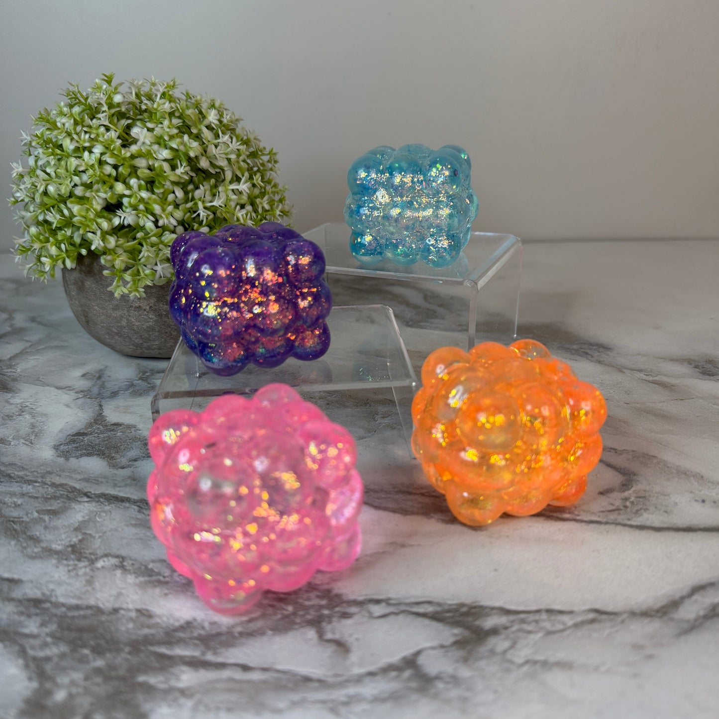 Squishy Toy - Smooth Cube, Glitter - PREORDER
