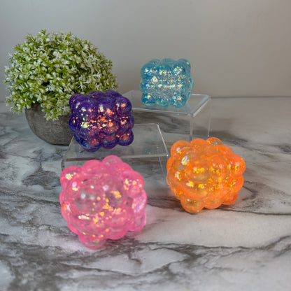 Squishy Toy - Smooth Cube, Glitter - PREORDER