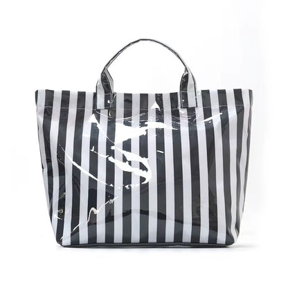The April Vinyl Tote Bag - Stripes