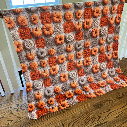 Blanket - Halloween - Knit Pumpkins - PREORDER 7/29-8/1