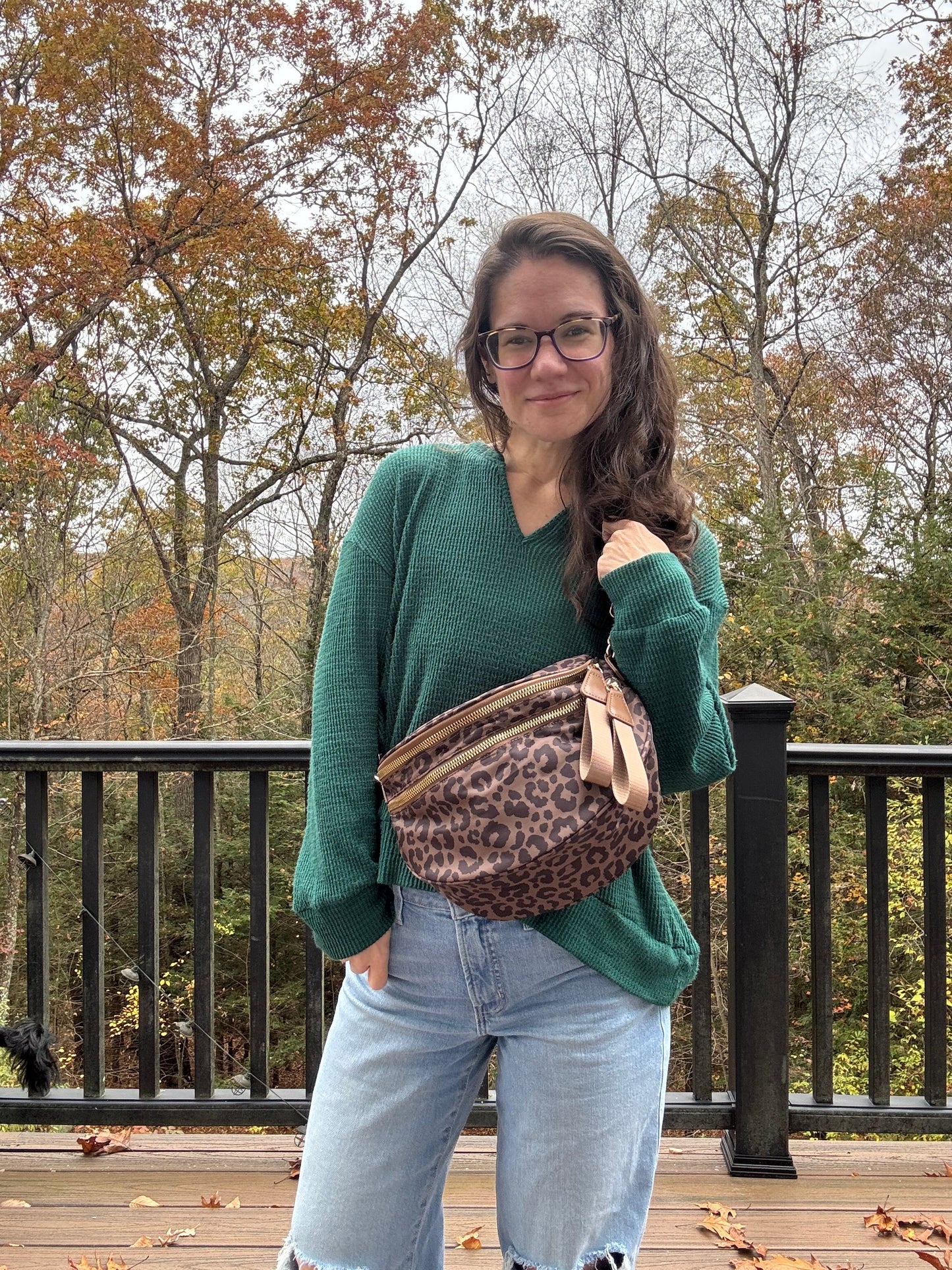 The Roni Nylon Crossbody - Animal Print Chocolate