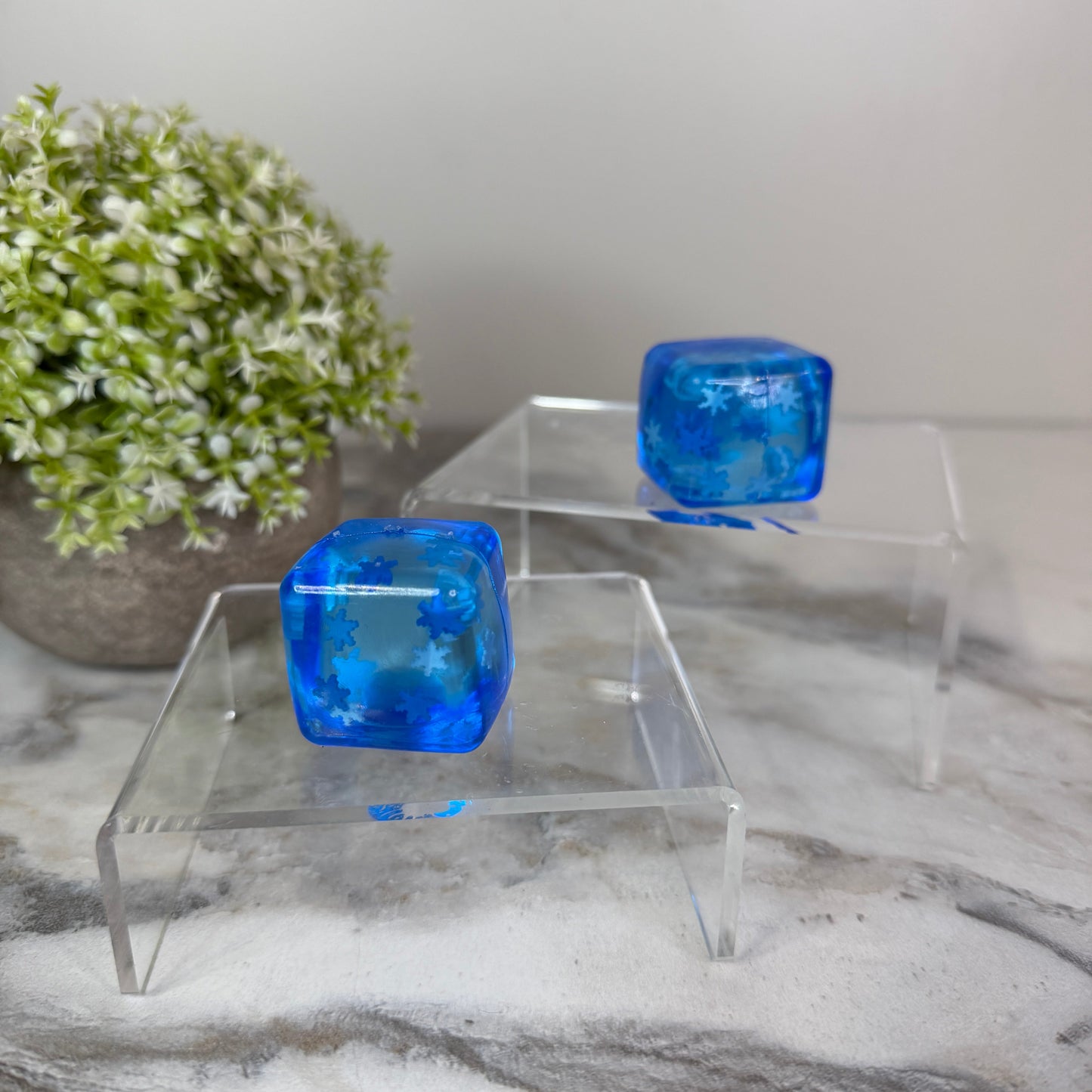 Ice Cube Squishy Toy - Blue Snowflake