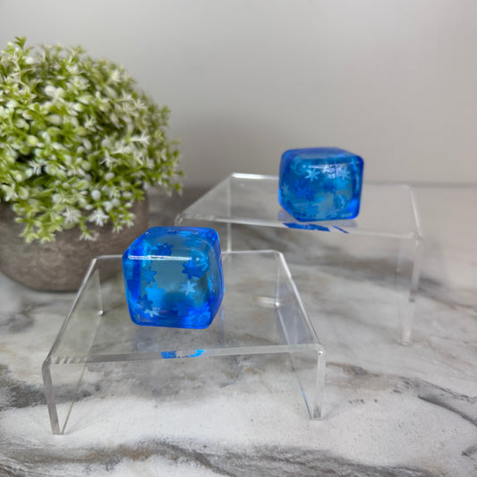 Ice Cube Squishy Toy - Blue Snowflake
