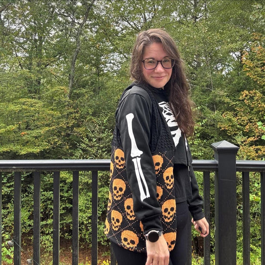 Tote Bag - Knit Sweater - Halloween Skull
