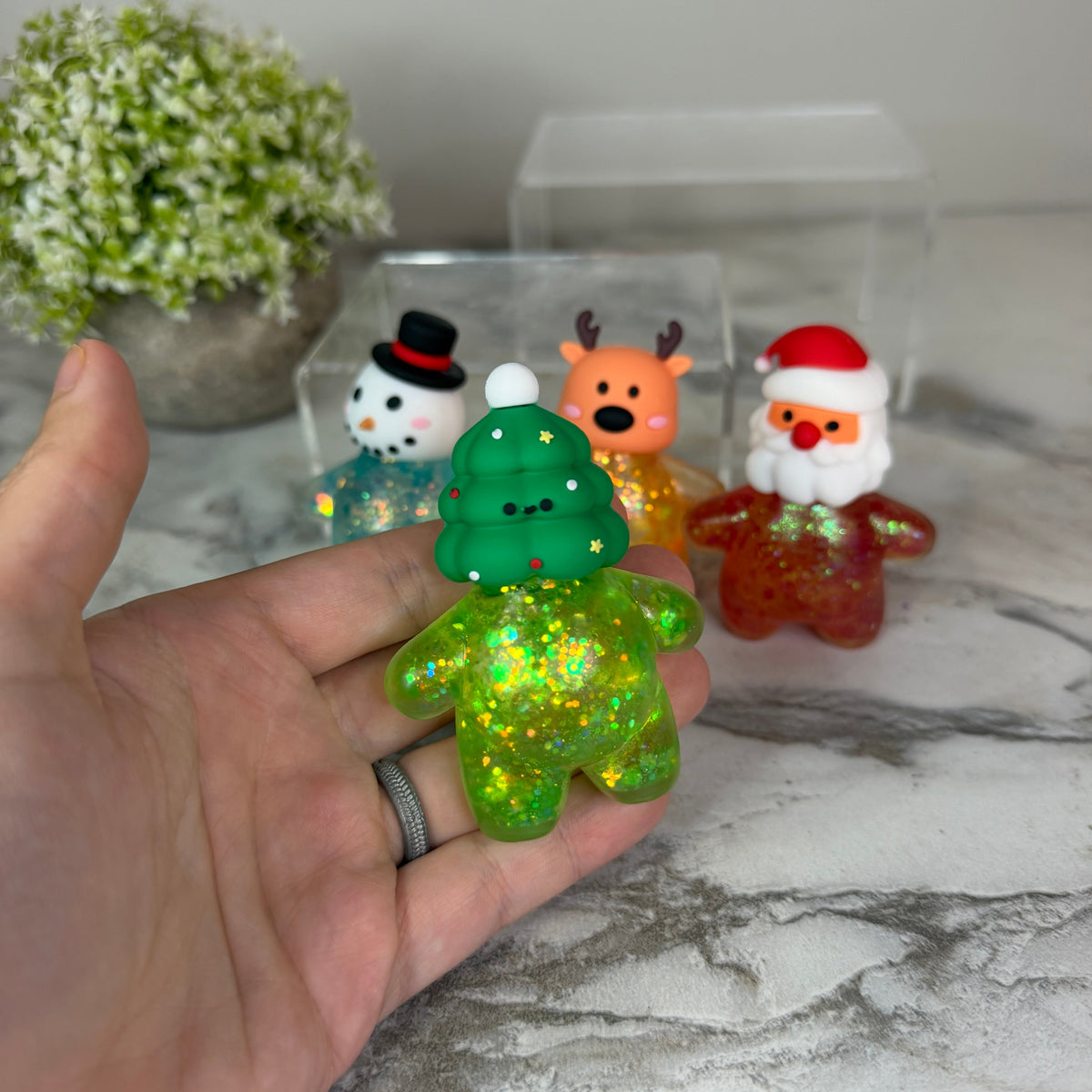 Squishy Toy - Christmas Glitter Characters - PREORDER