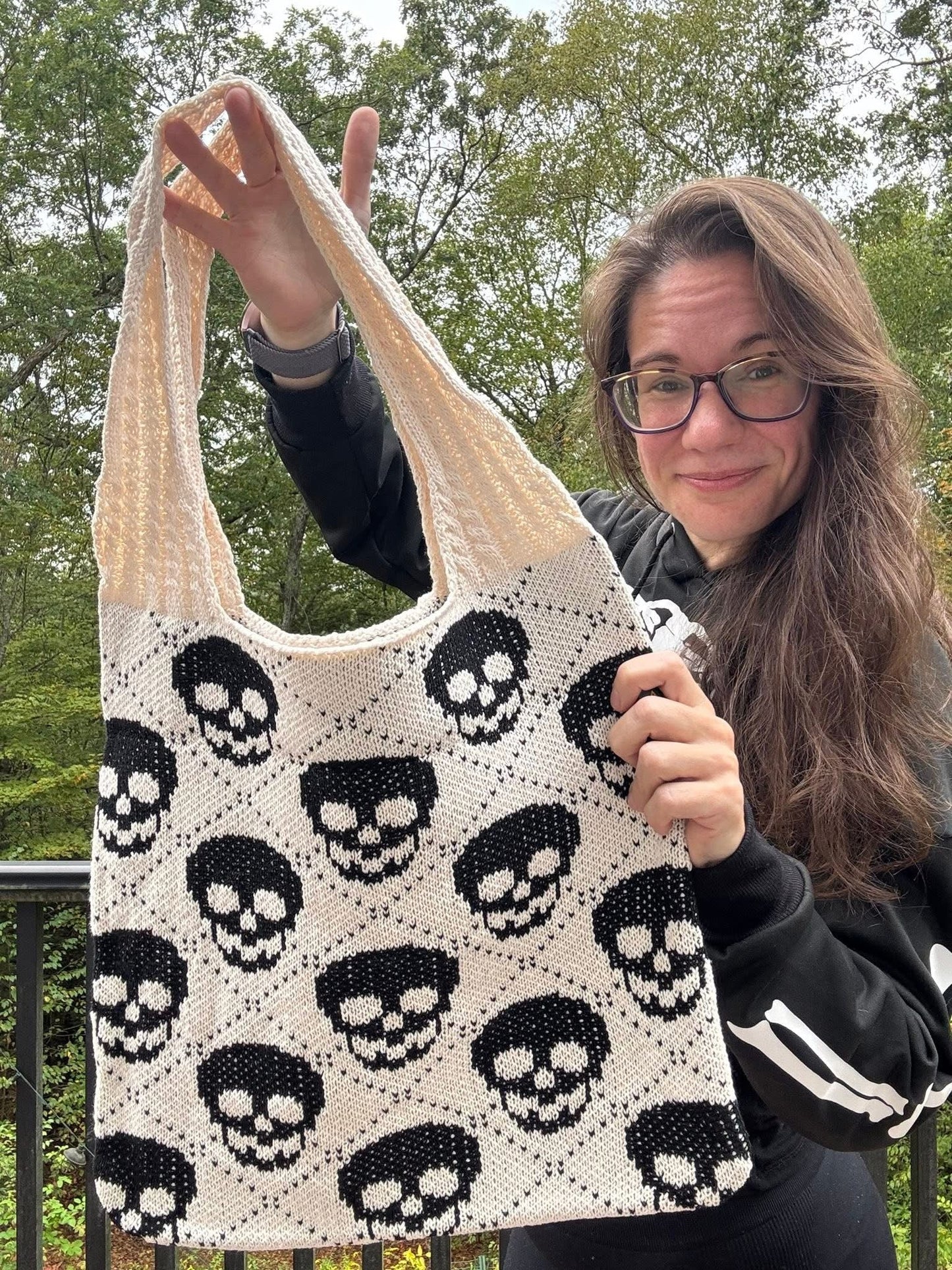 Tote Bag - Knit Sweater - Halloween Skull - PREORDER 8/18-8/21