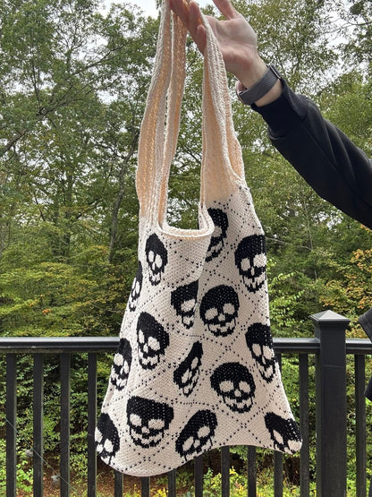 Tote Bag - Knit Sweater - Halloween Skull - PREORDER 8/18-8/21