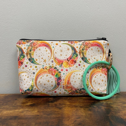 Pouch - Moon, Colorful Embroidery Smaller Print MNC