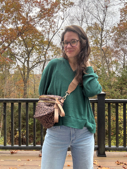 The Roni Nylon Crossbody - Animal Print Chocolate