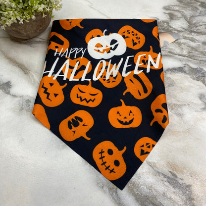 Dog Bandana - Halloween - Silly Pumpkin Faces MNC