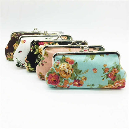 Clamshell Coin Purse Rectangle - Floral MNC