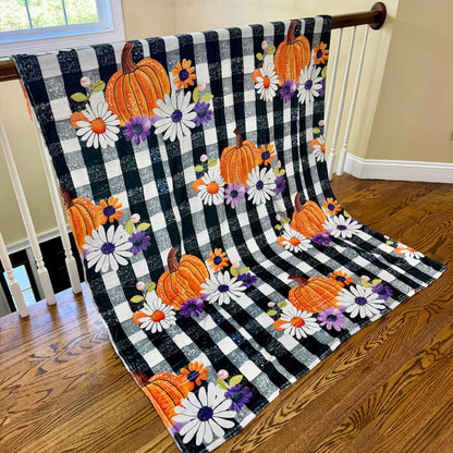 Blanket Halloween #37 - Plaid Pumpkin Floral - PREORDER ends 7/25