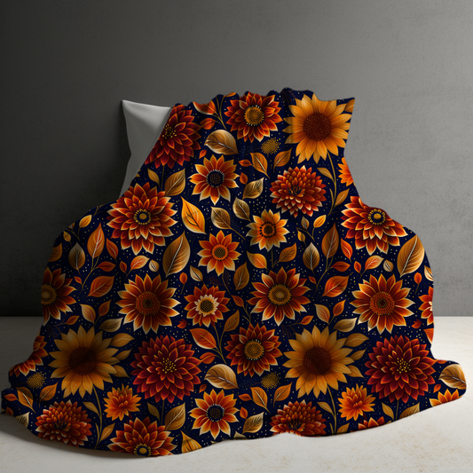 Blanket - Halloween - Moody Crimson Floral - PREORDER 7/29-8/1