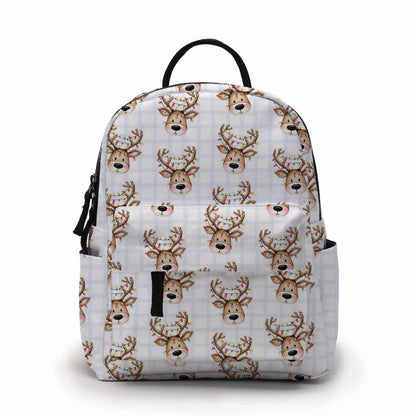 Mini Backpack - Christmas - Plaid Reindeer