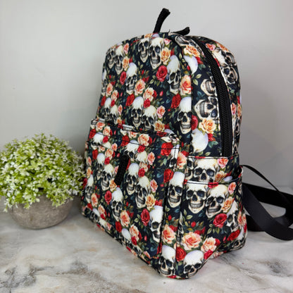 Mini Backpack - Halloween - Skull Roses - PREORDER