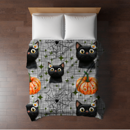 Blanket - Halloween - Black Cat Web Daisy - PREORDER 7/29-8/1