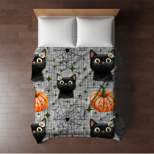 Blanket - Halloween - Black Cat Web Daisy - PREORDER 7/29-8/1
