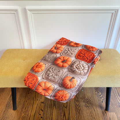 Blanket - Halloween - Knit Pumpkins - PREORDER 7/29-8/1