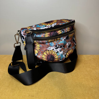 The Roni Nylon Crossbody - Sunflower Cow Wood - PREORDER