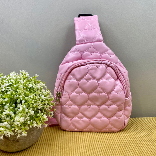 Heart Sling Puffer - Pink