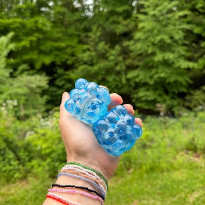 Squishy Toy - Blue Snowflake Cube - PREORDER