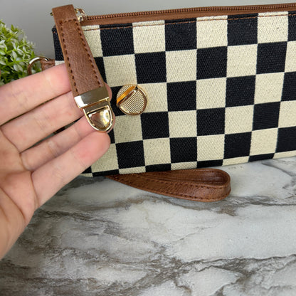 Wallet Clutch - Checker Canvas